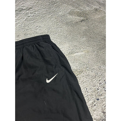 Nike vintage black nylon track pants small swoosh drill Y2K