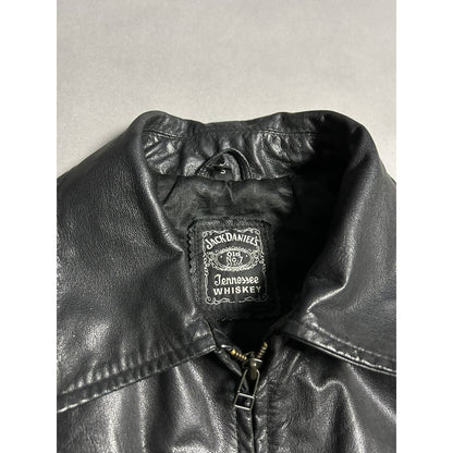 Jack Daniels vintage leather jacket black