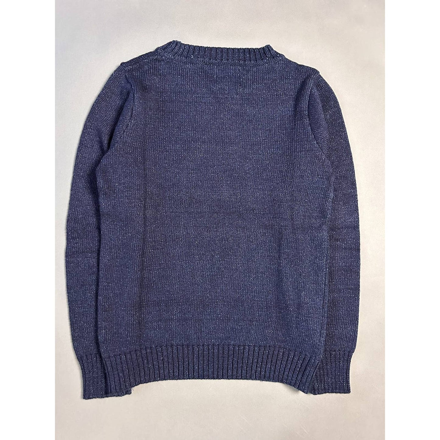 Evisu sweater big logo navy knit spell out vintage