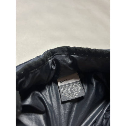 Nike black puffer jacket vintage down small hex logo Y2K