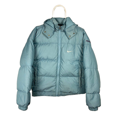 90s Nike vintage baby blue puffer jacket small swoosh