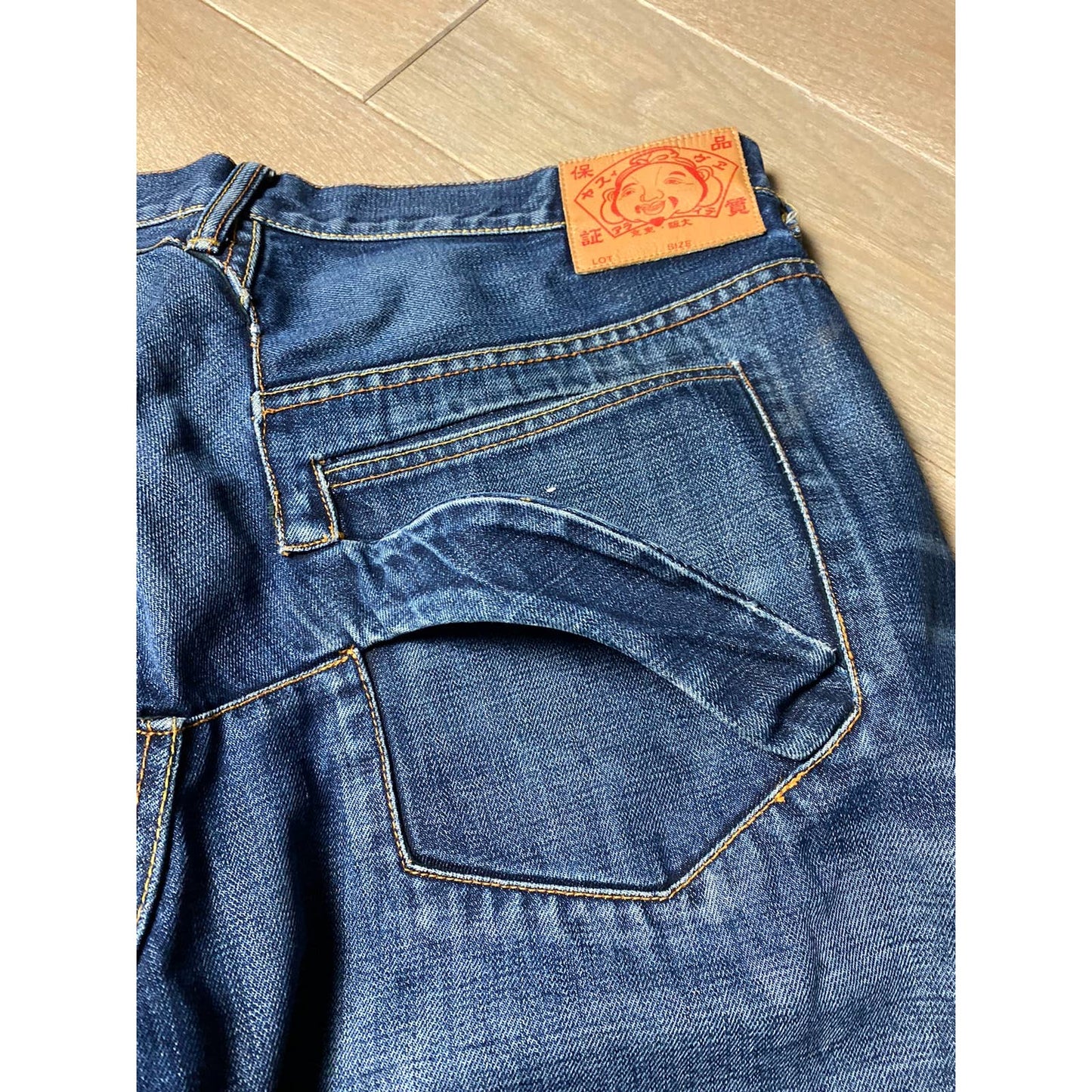 Evisu Japan vintage blue jeans denim pants big seagull logo