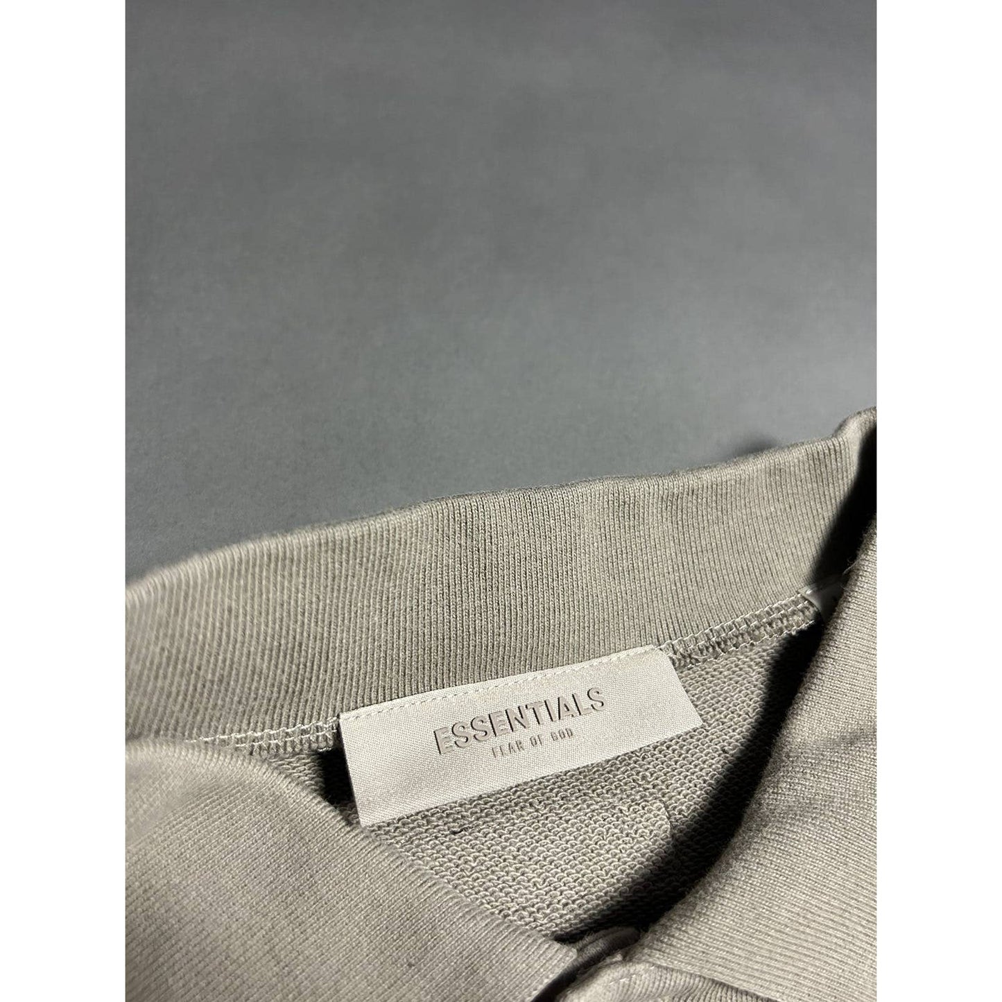 Fear of God Essentials FOG beige sweatshirt polo