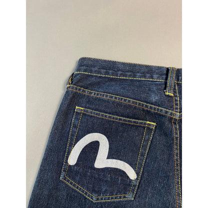 Evisu jeans front logo vintage navy denim pants rare