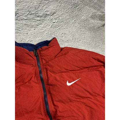 Nike navy puffer jacket big logo reversible vintage 90s red