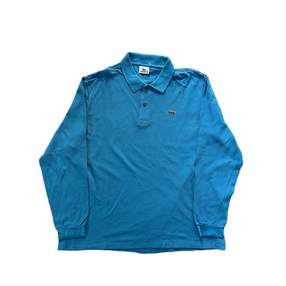 Lacoste vintage blue long sleeve polo t-shirt rugby