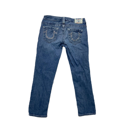 True Religion vintage blue jeans denim carpi pants