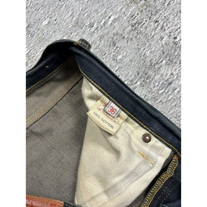 Evisu daicock big logo jeans green selvedge denim navy