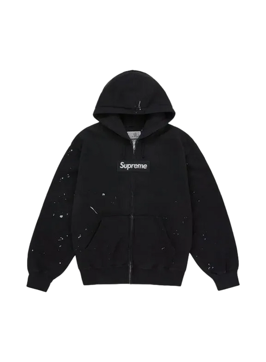 Supreme MM6 Maison Margiela Box Logo Zip Up Hooded Sweatshirt Black Bogo