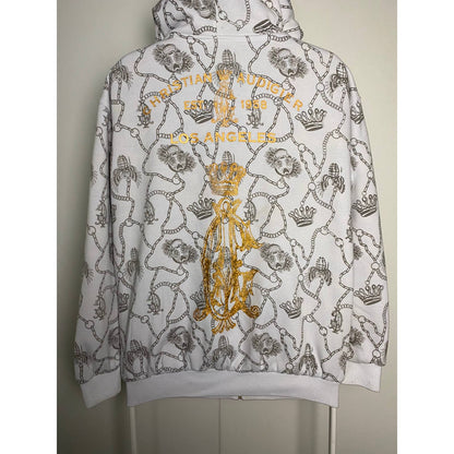 Christian Audigier vintage white hoodie reversible Y2K