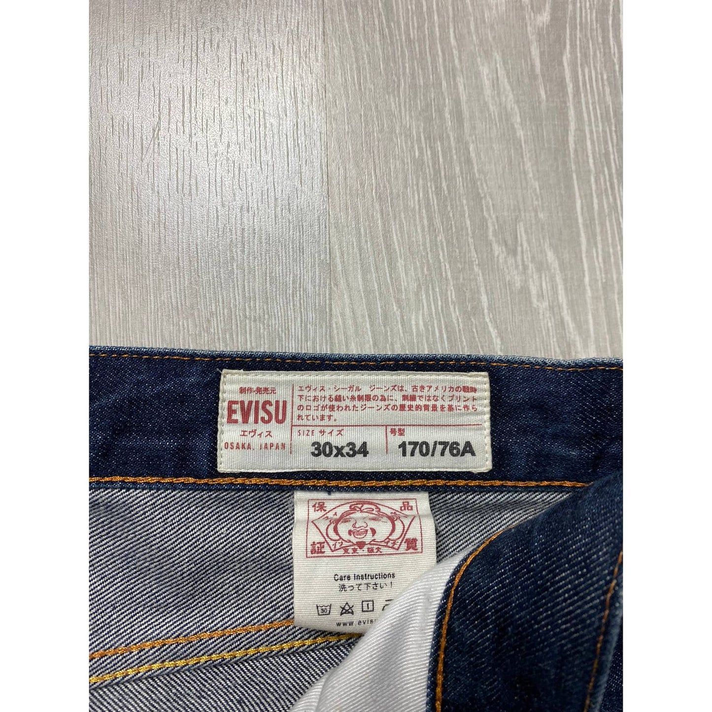 Evisu vintage jeans navy white seagulls big logo