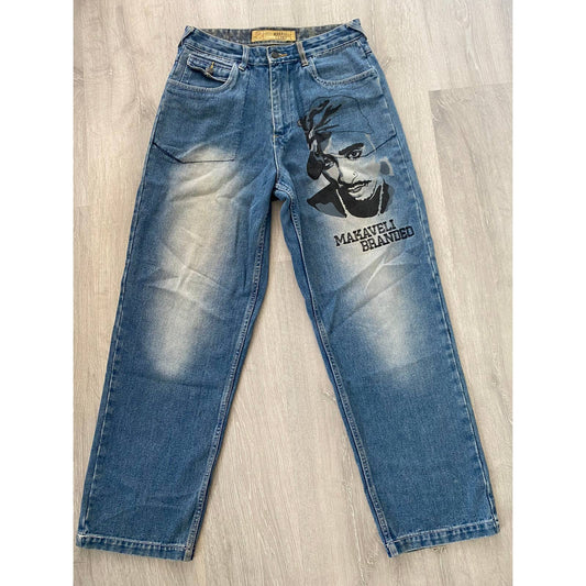Makaveli Branded Jeans vintage 2pac denim rap hip hop