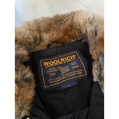 Woolrich John Rich & Bros vintage black nylon jacket fur