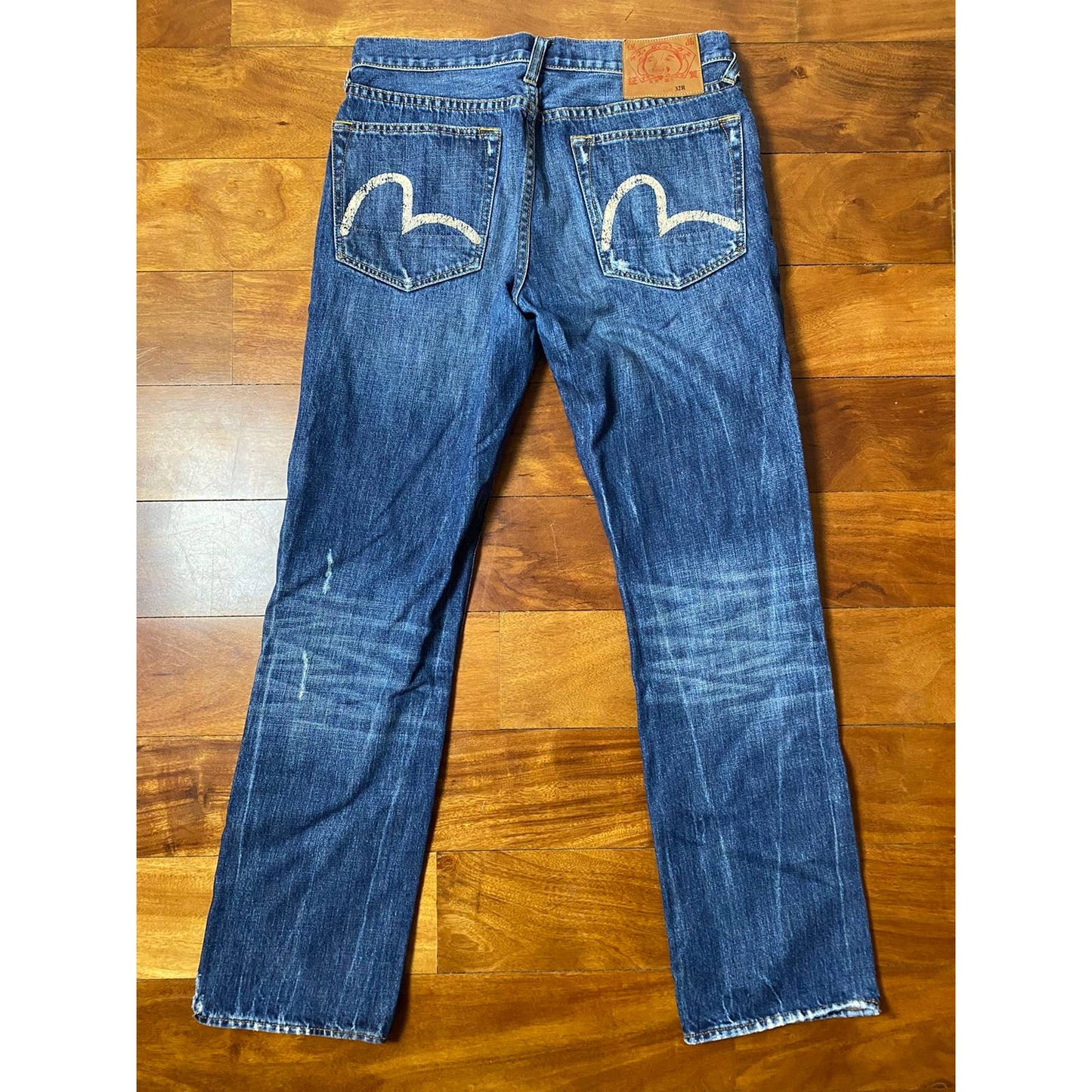 Evisu Japan vintage blue jeans denim pants white seagulls