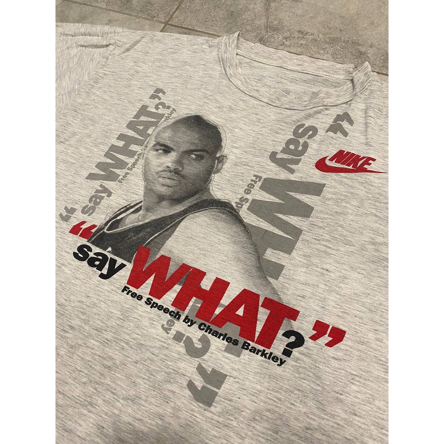 Charles Barkley Nike vintage T-shirt Speech 90s