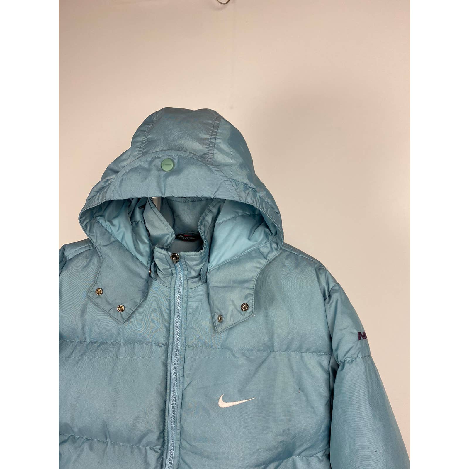 Baby blue nike puffer jacket online