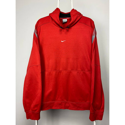 Nike vintage center swoosh hoodie red sweatshirt Y2K