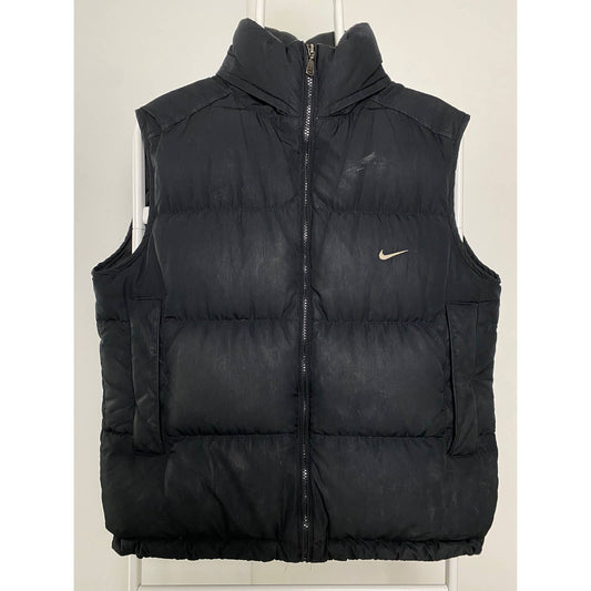 Nike vintage black puffer vest small swoosh 2000s