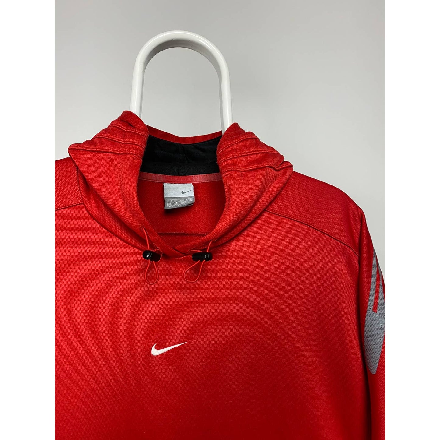 Nike vintage center swoosh hoodie red sweatshirt Y2K