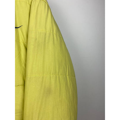 90s Nike vintage yellow puffer jacket spell out big logo