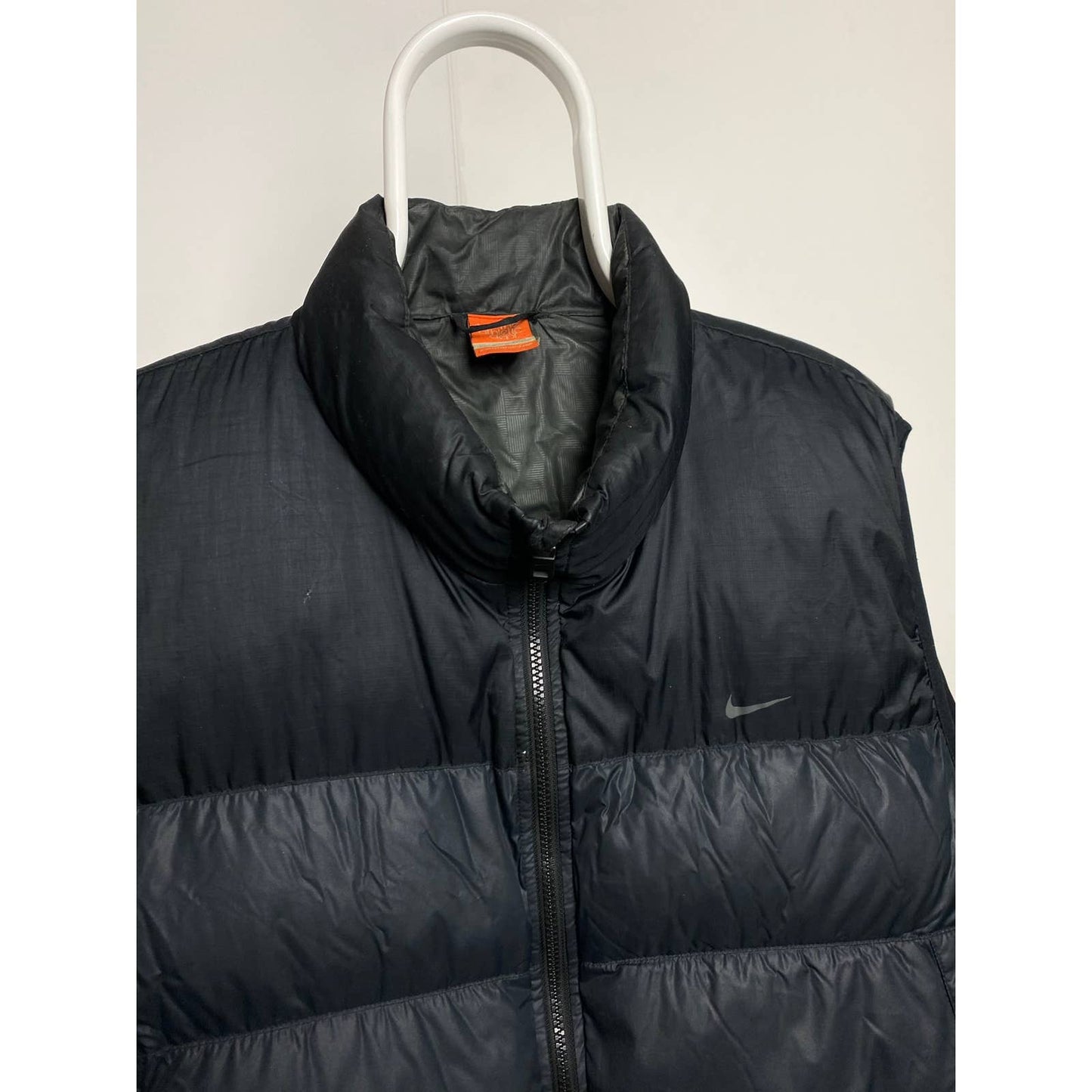 Nike vintage black puffer vest small swoosh 2000s