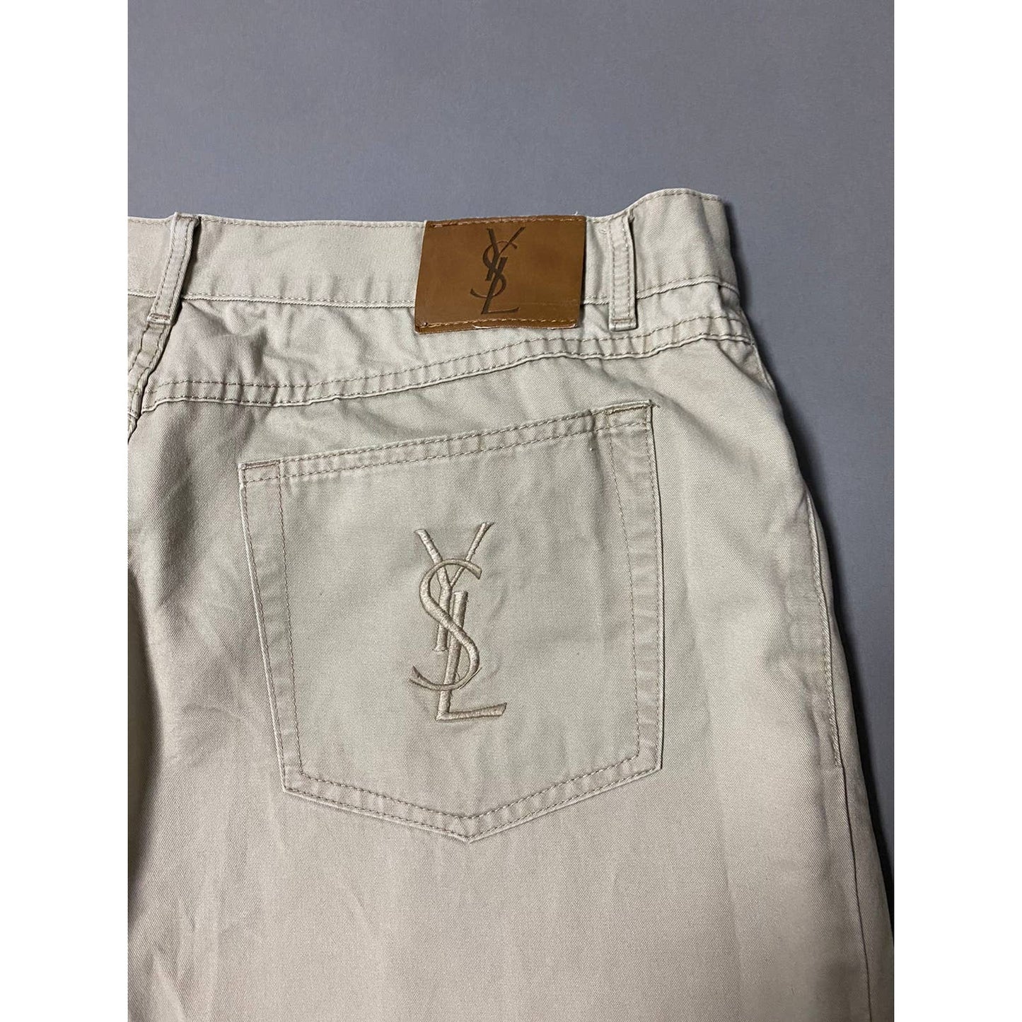 90s Yves Saint Laurent vintage YSL big logo chino pants