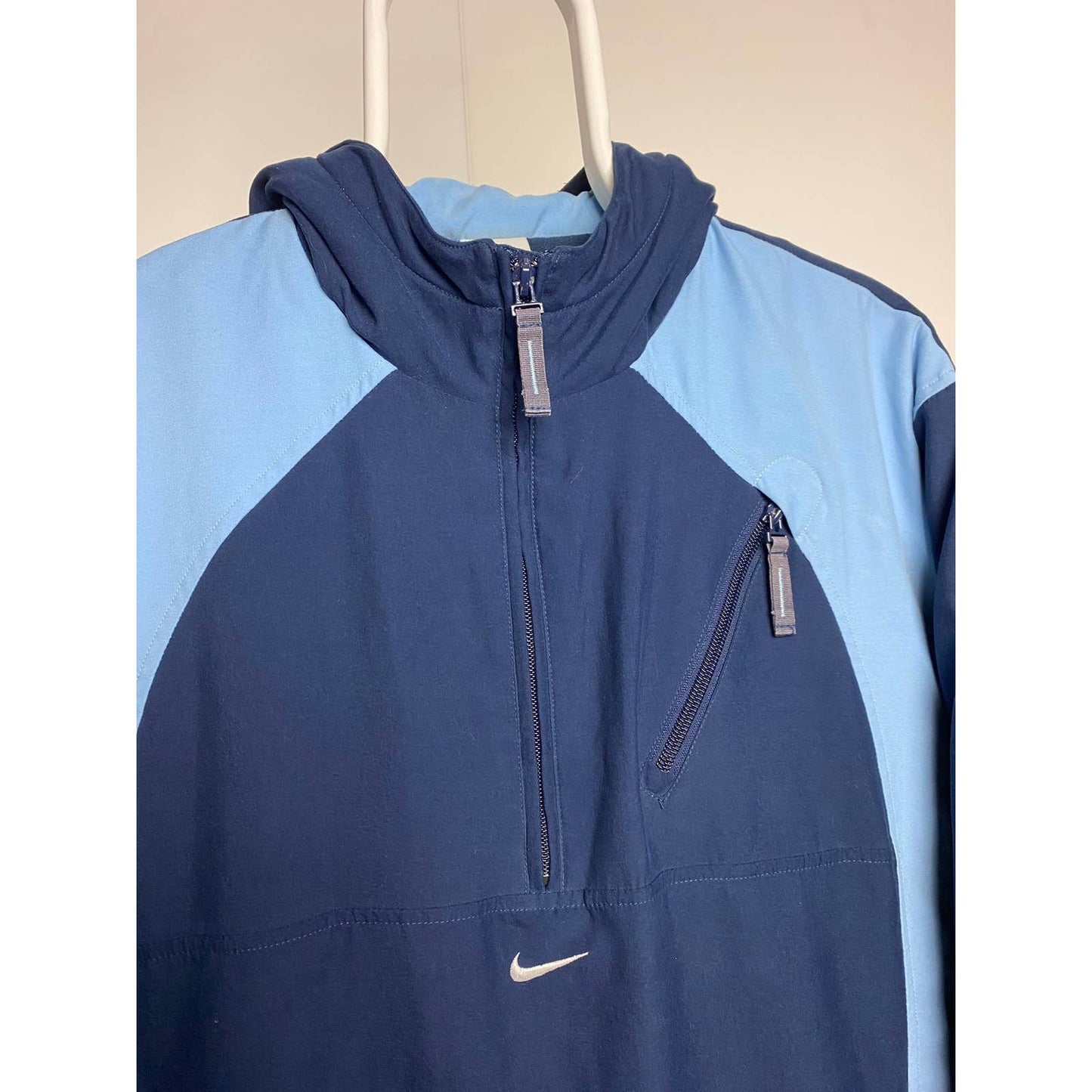 Nike vintage navy anorak jacket central swoosh fleece 2000s