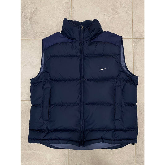 Nike vintage navy puffer vest small swoosh 2000s