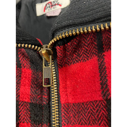 Evisu Japan vintage zip up woolen hooded jacket black red