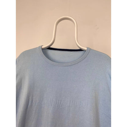Yves Saint Laurent Vintage baby blue spell out sweater YSL