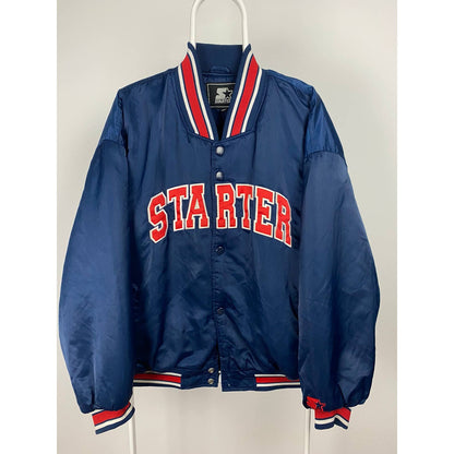 Starter vintage navy bomber varsity jacket big spellout logo