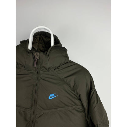 Nike vintage brown puffer jacket baby blue swoosh