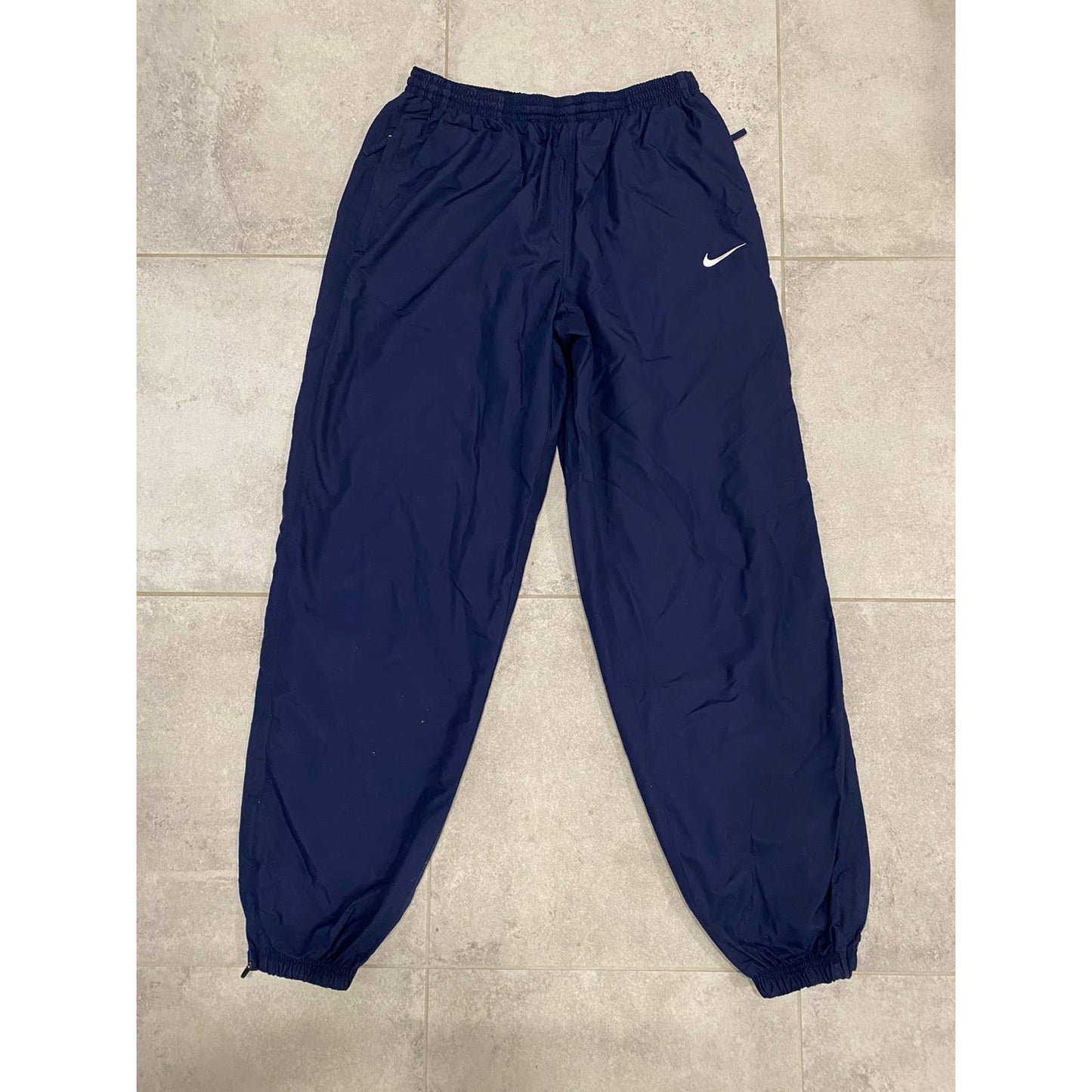 Nike vintage navy track pants small swoosh – Refitted
