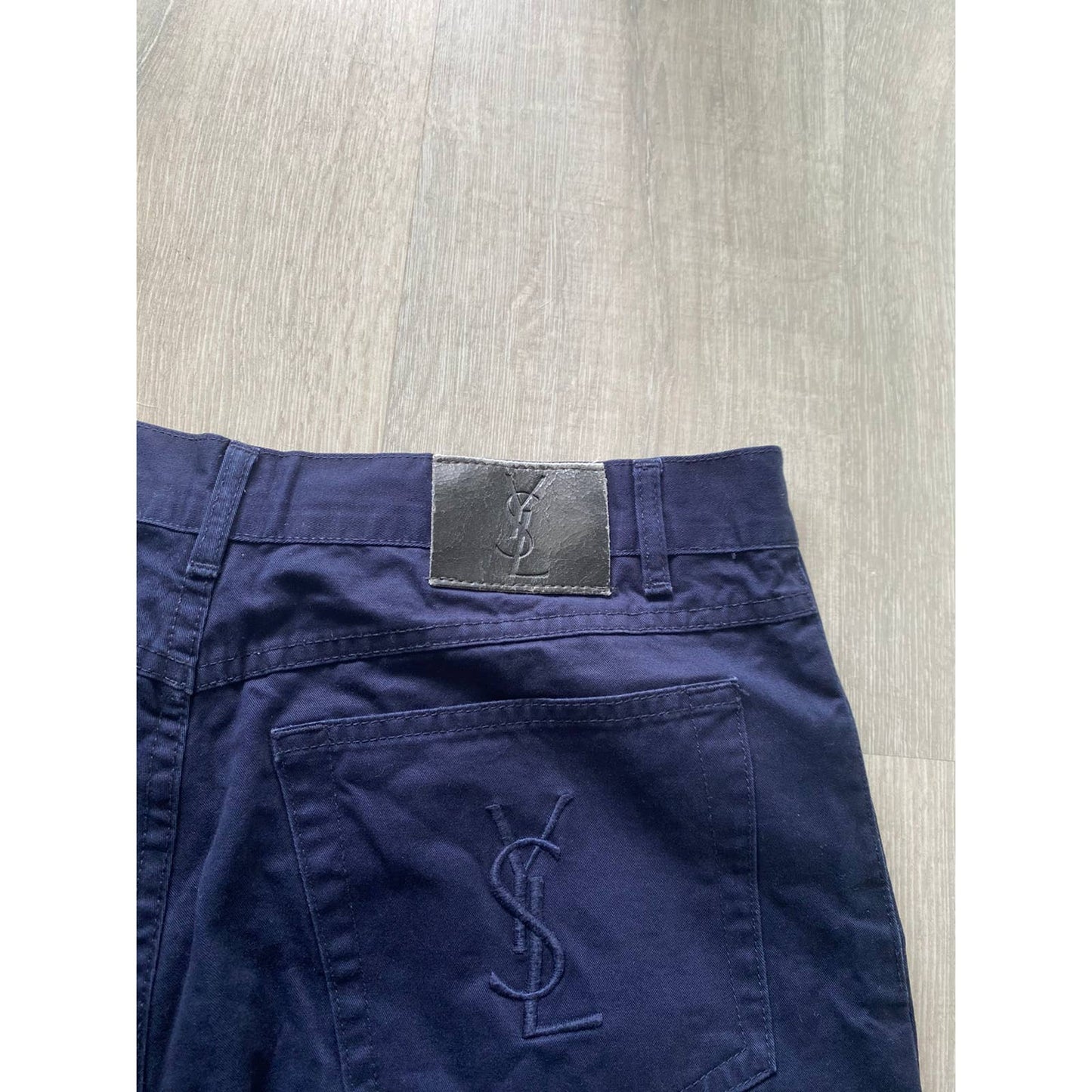 90s Yves Saint Laurent vintage navy chino pants YSL big logo
