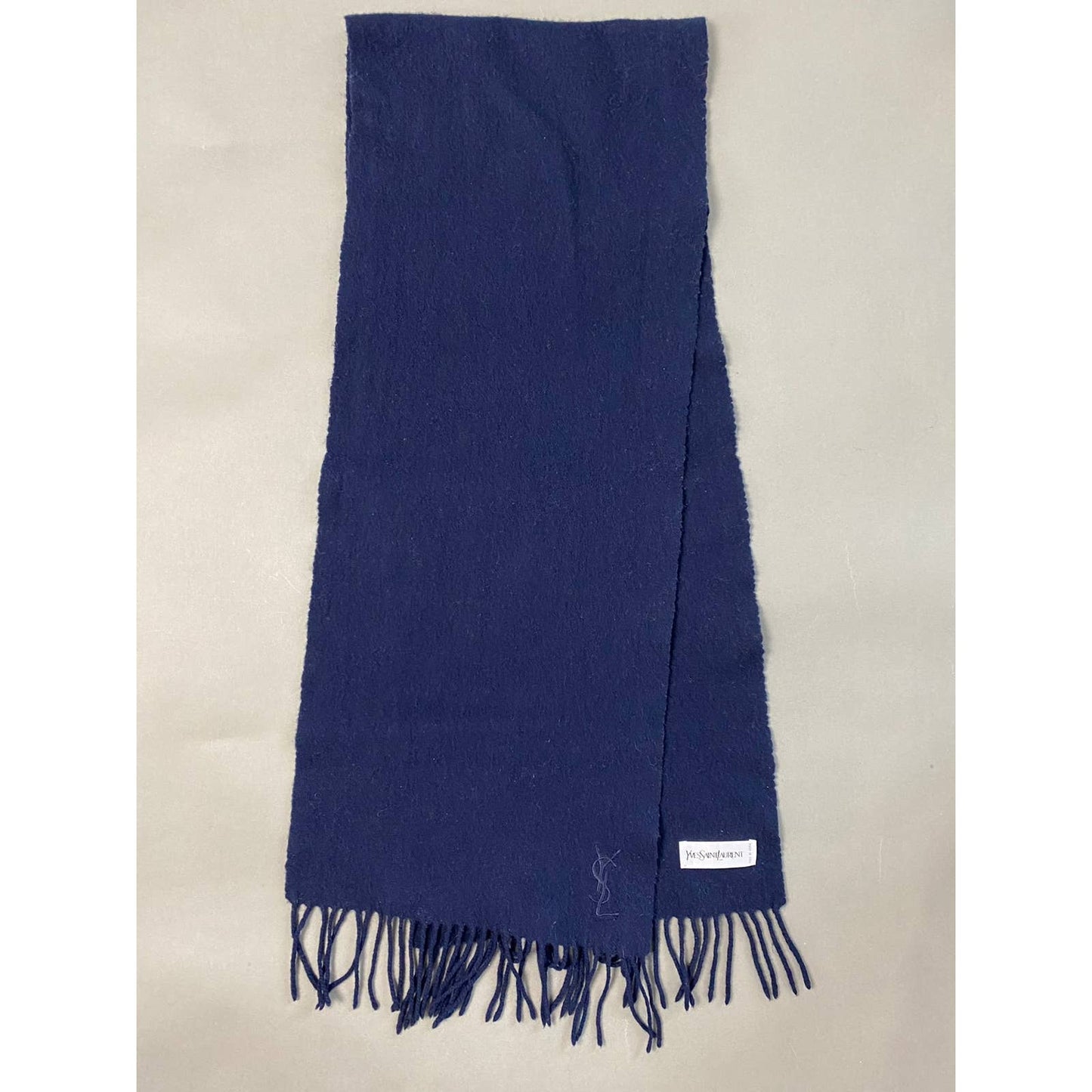 90s Yves Saint Laurent vintage YSL navy woollen scarf