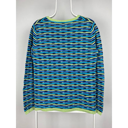 Vintage Coogi style sweater blue coloured cable knit sweater