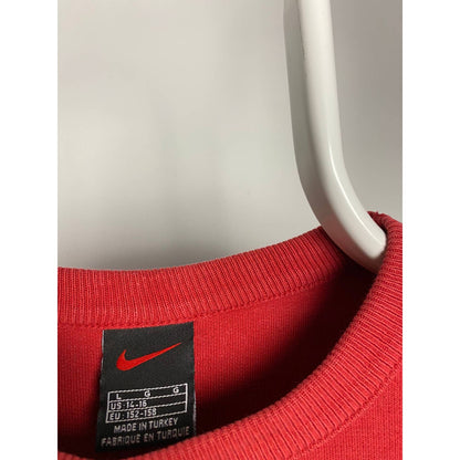 Nike vintage big center swoosh sweatshirt red Y2K v-neck