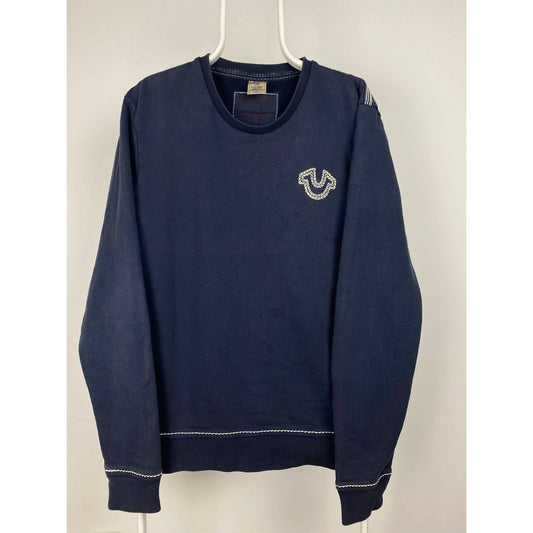 True Religion vintage navy sweatshirt fat stitching Y2K