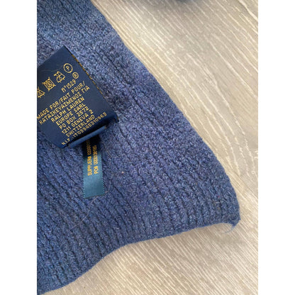 Polo Ralph Lauren vintage blue scarf merino wool small pony