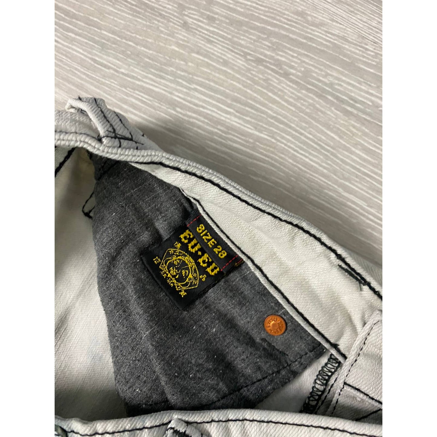 Evisu EU ED vintage grey jeans black seagulls Japan