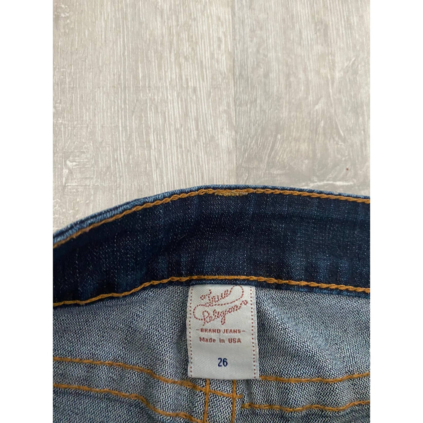 True Religion vintage navy jeans big painted logo Y2K