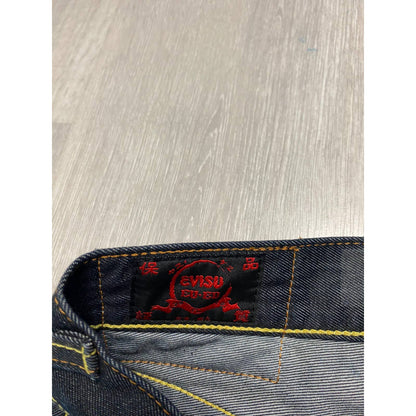 Evisu jeans EU ED vintage navy raw denim yellow seagulls