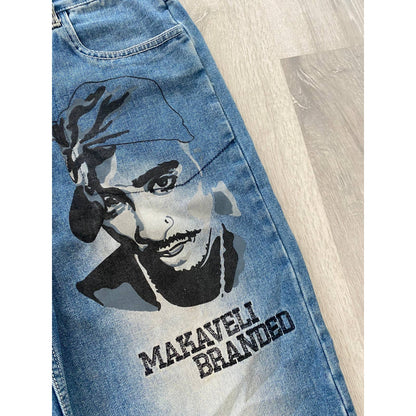 Makaveli Branded Jeans vintage 2pac denim rap hip hop