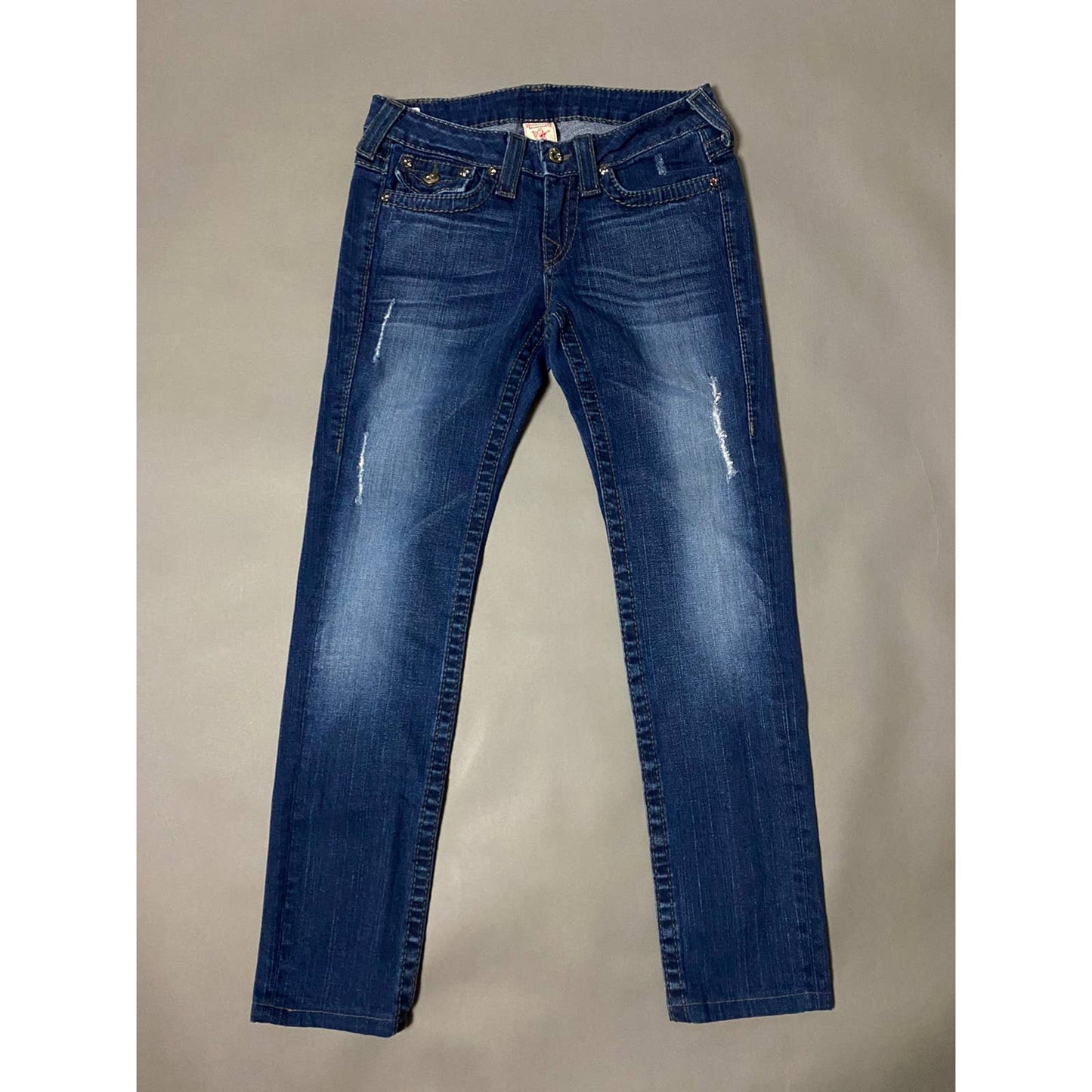 True Religion vintage navy jeans fat stitching made in USA