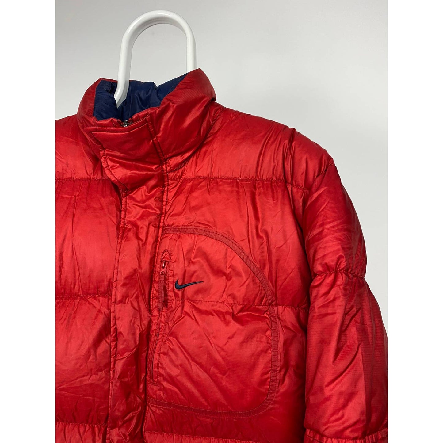 Nike vintage red puffer jacket small swoosh cargo