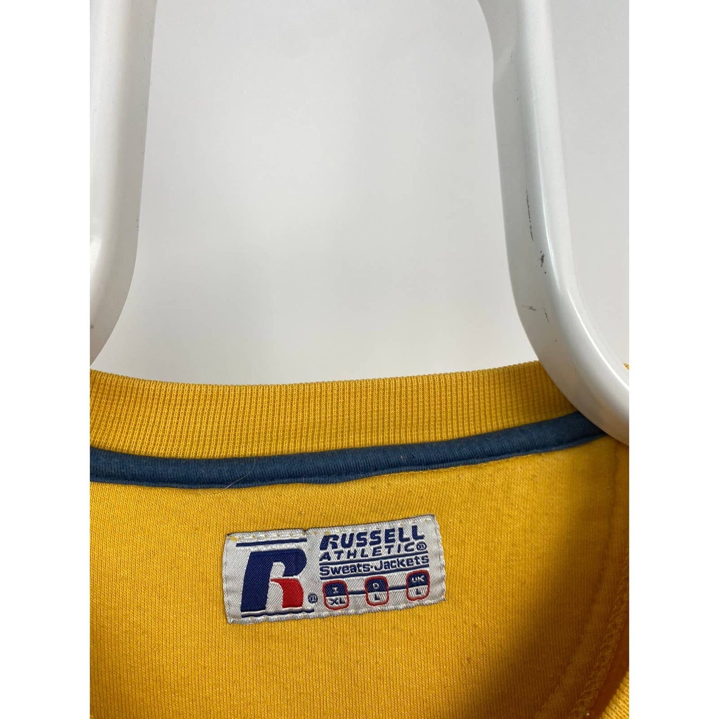 Russell Athletic vintage yellow sweatshirt big logo spellout