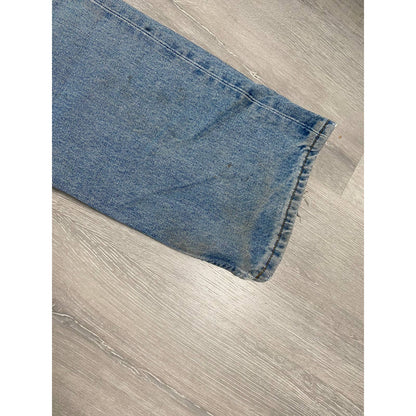 90s Levi’s 528 vintage baby blue jeans made in UK worn denim