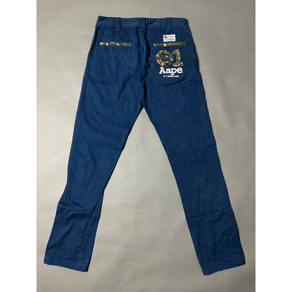 Aape vintage navy chino pants navy camo bape