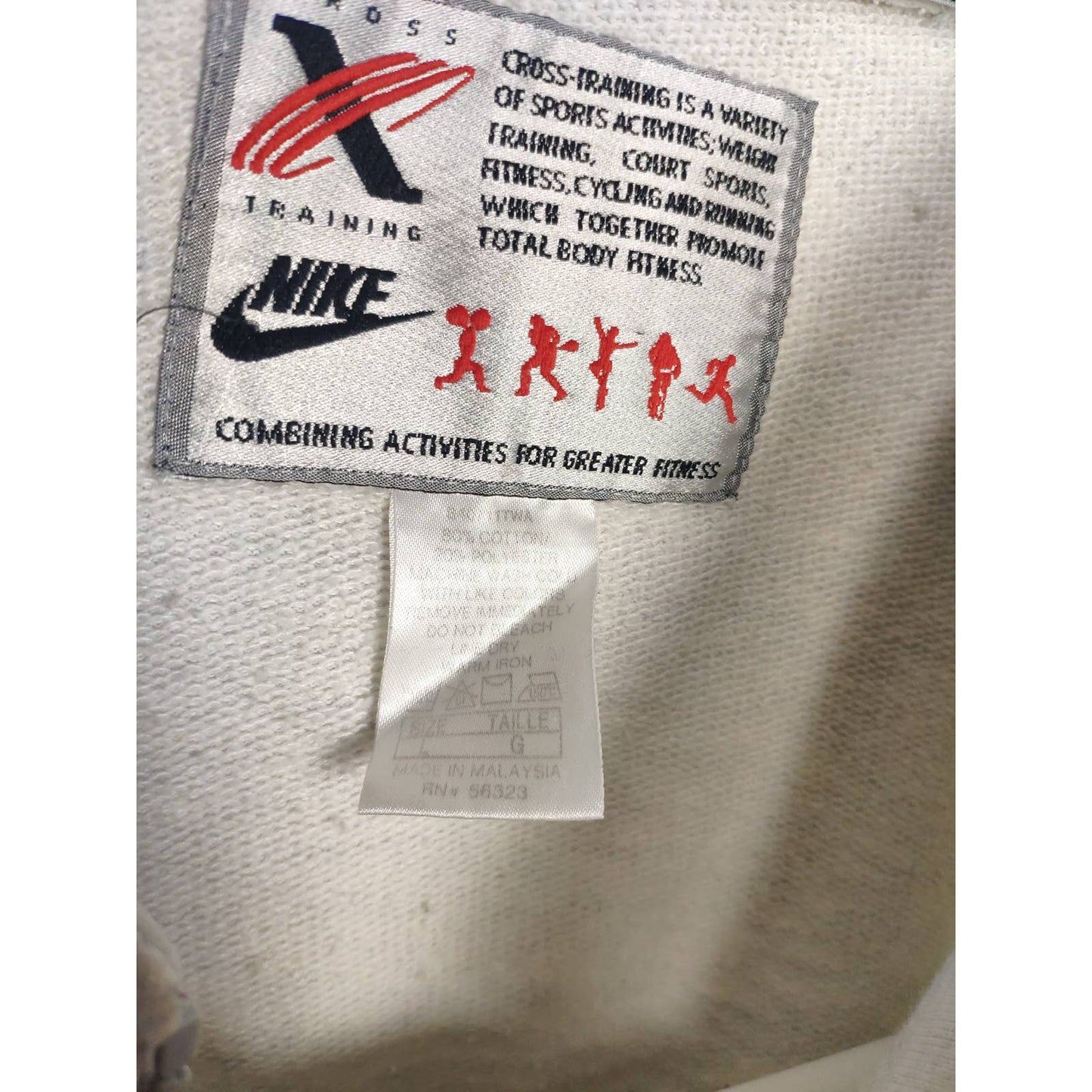 Nike cross training vintage zip up hoodie grey 90s boxy