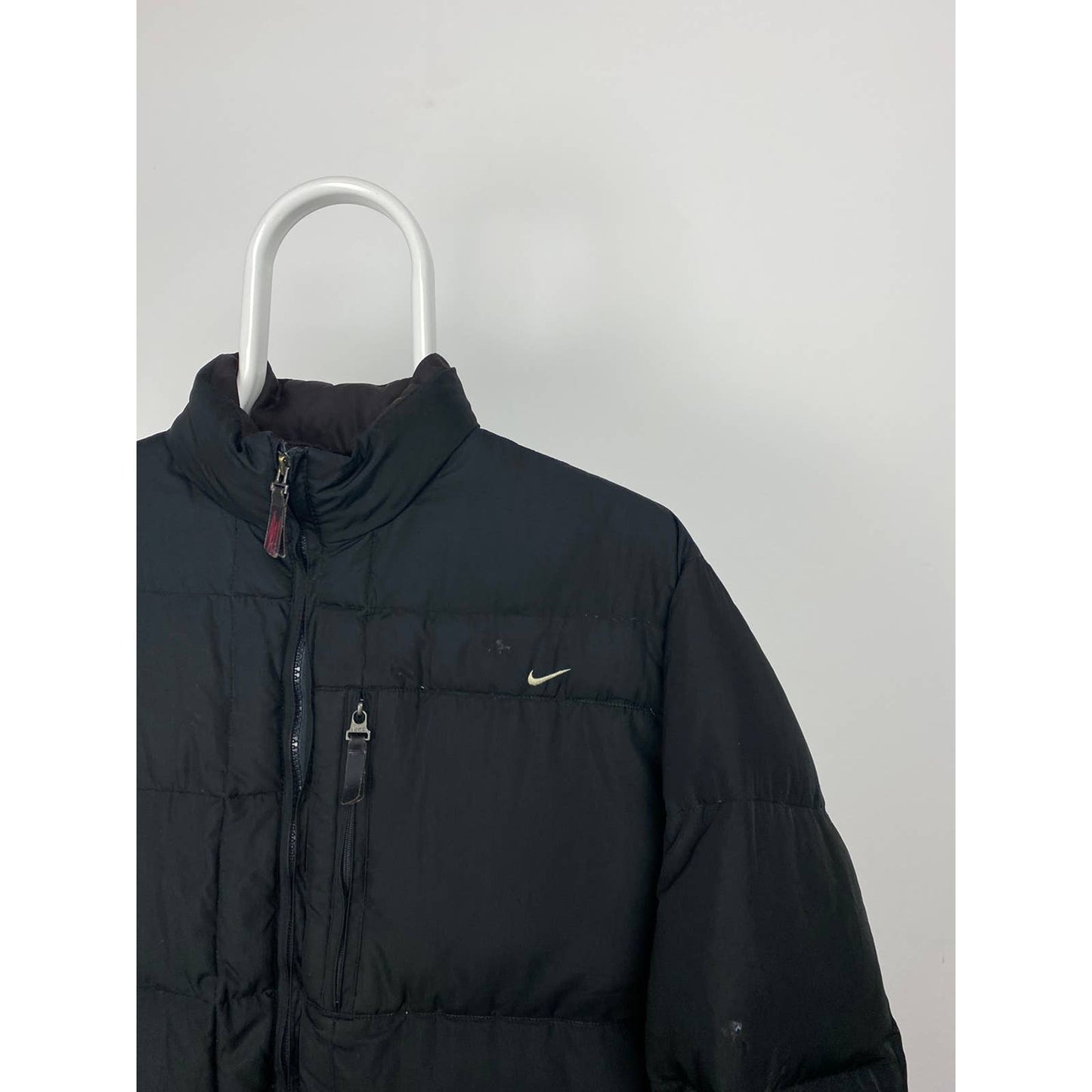 Nike vintage black cargo puffer jacket small swoosh 2000s